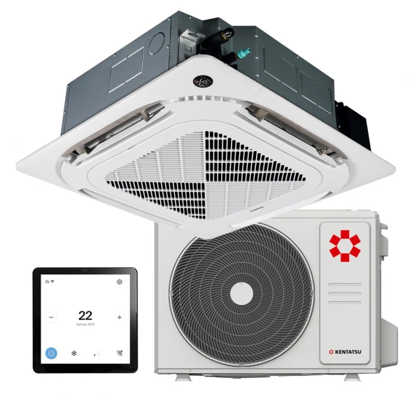 Кассетный инверторный кондиционер Kentatsu KSZB35HZRN1W/KSUNB35HZRN1/KPU65-D4